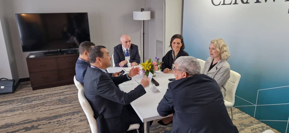 Arkab meets the director of the Italian “Eni” and Jorgensen on the sidelines of the “Ceraweek” conference in Houston - Al-Hiwar Al-Jazaeryia