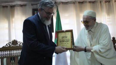 In pictures.. President of the Supreme Islamic Council, a delegation of researchers and academics from the Swiss University of Fribourg - Al-Hiwar, Algeria