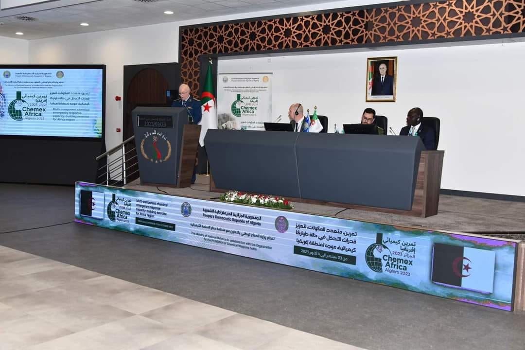 In pictures... Major General Ben Bisha supervises the opening of the activities of a multi-component exercise "CHEMEX AFRIQUE" directed to the African region - Algerian Dialogue