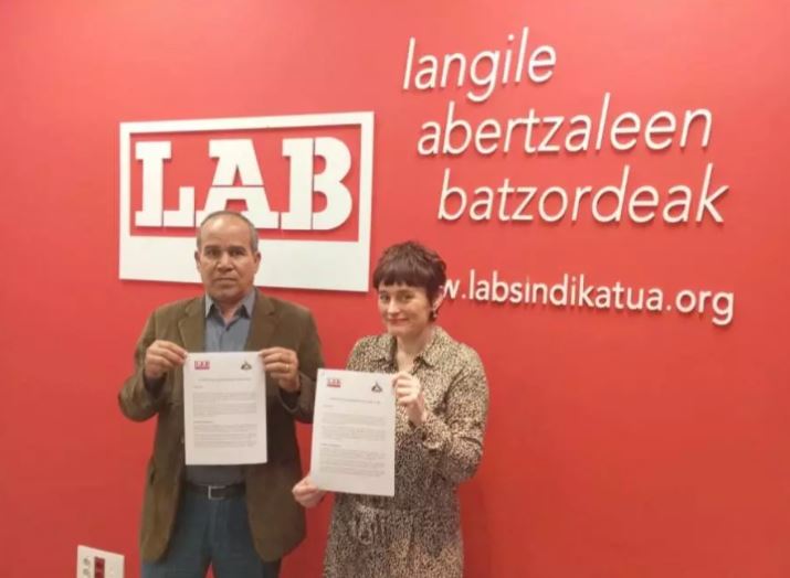 A cooperation and partnership agreement for the Sahrawi Workers Union with the Spanish “LAB” union
