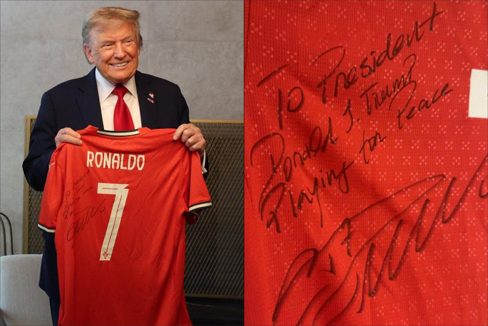 A message from Ronaldo to Trump: "Play for peace!"