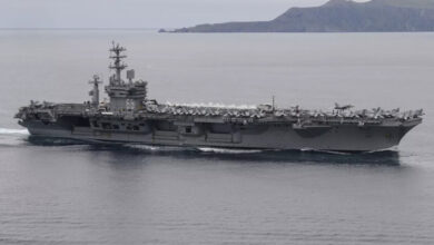 The disappearance of an American aircraft carrier from the tracking systems while heading to the Middle East