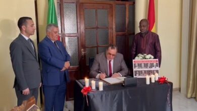 The death of high officials in a helicopter crash in the Republic of Ghana: Mr. Meziane signs the record of condolences