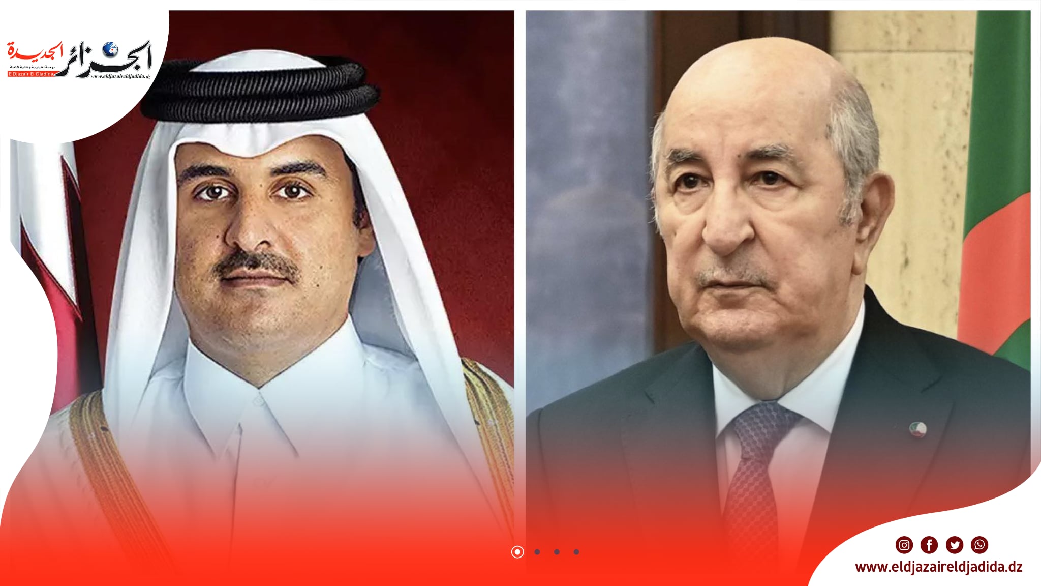 The President of the Republic is making a phone call with the Emir of the State of Qatar - New Algeria