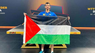 The last appearance of the martyr Al-Jaafrawi in table tennis tournaments