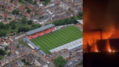 Massive fire at Exeter City Stadium - Al-Hawar Algeria