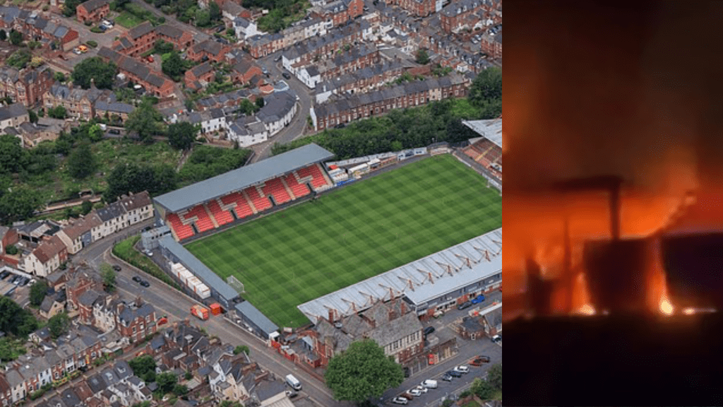 Massive fire at Exeter City Stadium - Al-Hawar Algeria