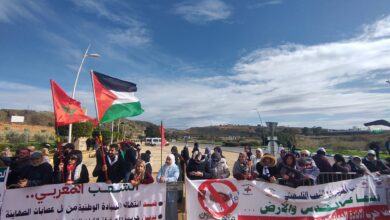 A stand on the Moroccan-Algerian border denounces the raising of the Israeli occupation flag and affirms the rejection of normalization