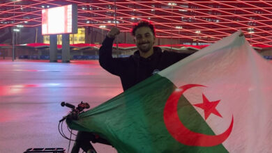 An Algerian supporter travels from India to Rabat on a bicycle!