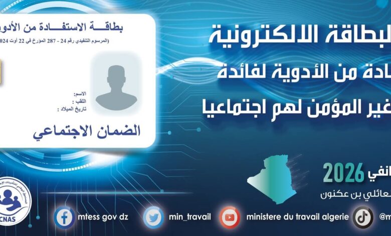 Learn about the advantages of the electronic card for the needy - New Algeria