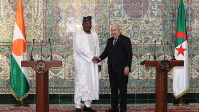 Photos of the media statement of the Algerian and Nigerian presidents - Algerian Al-Hiwar newspaper
