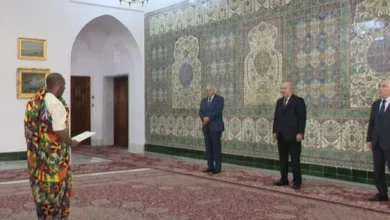 The President of the Republic receives the Ghanaian ambassador to present his credentials - Algerian Al-Hiwar newspaper