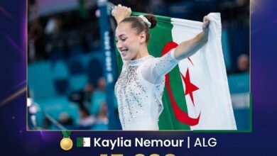Algerian Kelia Nammour wins the gold medal at the World Gymnastics Cup - Algerian Al-Hiwar newspaper